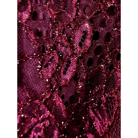 THE CHILDREN'S PLACE Girl's Maroon High-Neck Lace Dress Sz 8 - Picture 4 of 5